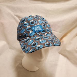 Sesame Street Cookie Monster Baseball Style Cap  Blue/Grey Youth Adjustable Band